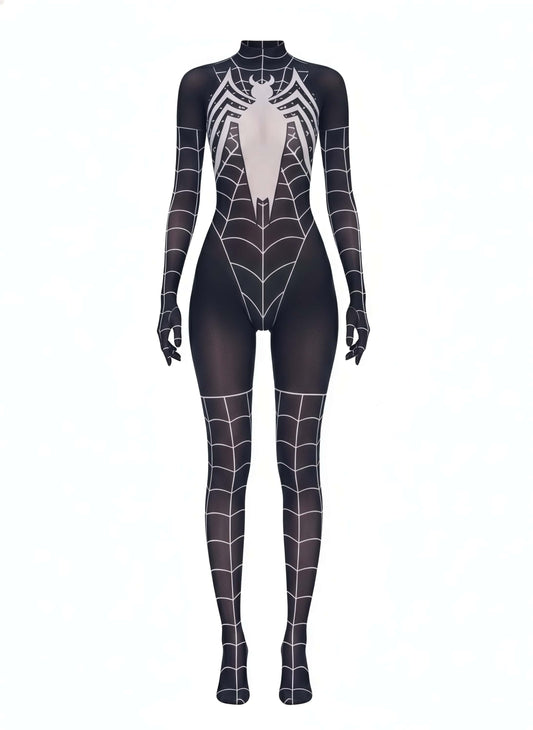Super Hero Spider Sheer 10D Nylon Full Bodysuit Body Stocking Lingerie
