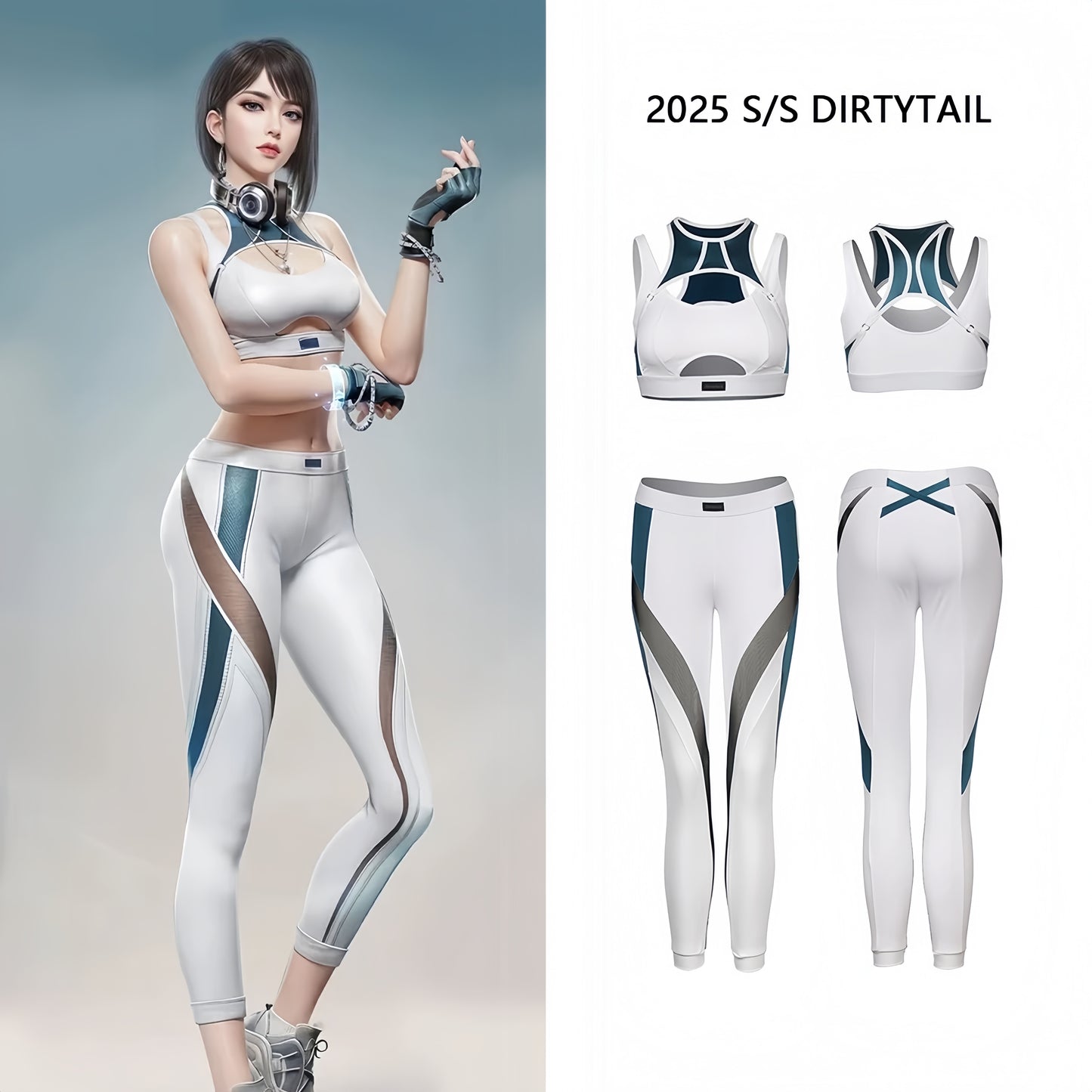 Anime Sci-fi Style Yoga Suit Sexy Sportswear Activewear Cosplay Set