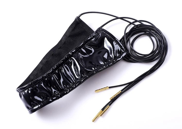 PU Leather Bound Bunny Strapless Bunny Girl Cosplay Costume Sexy Open Crotch Lingerie