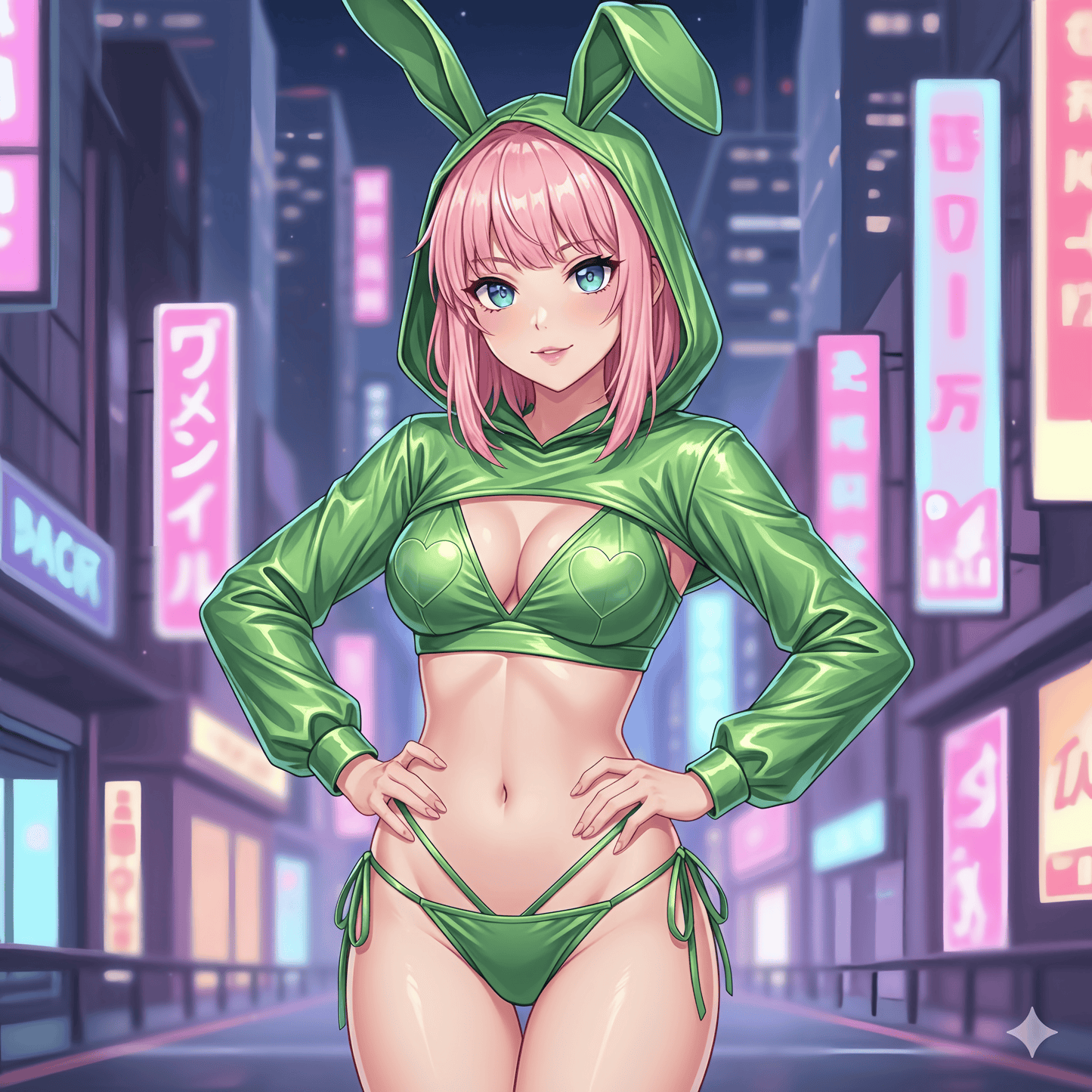 Anime Bunny Girl Style Neo Chrome Spandex Swimwear Sexy Bikini Cosplay Lingerie