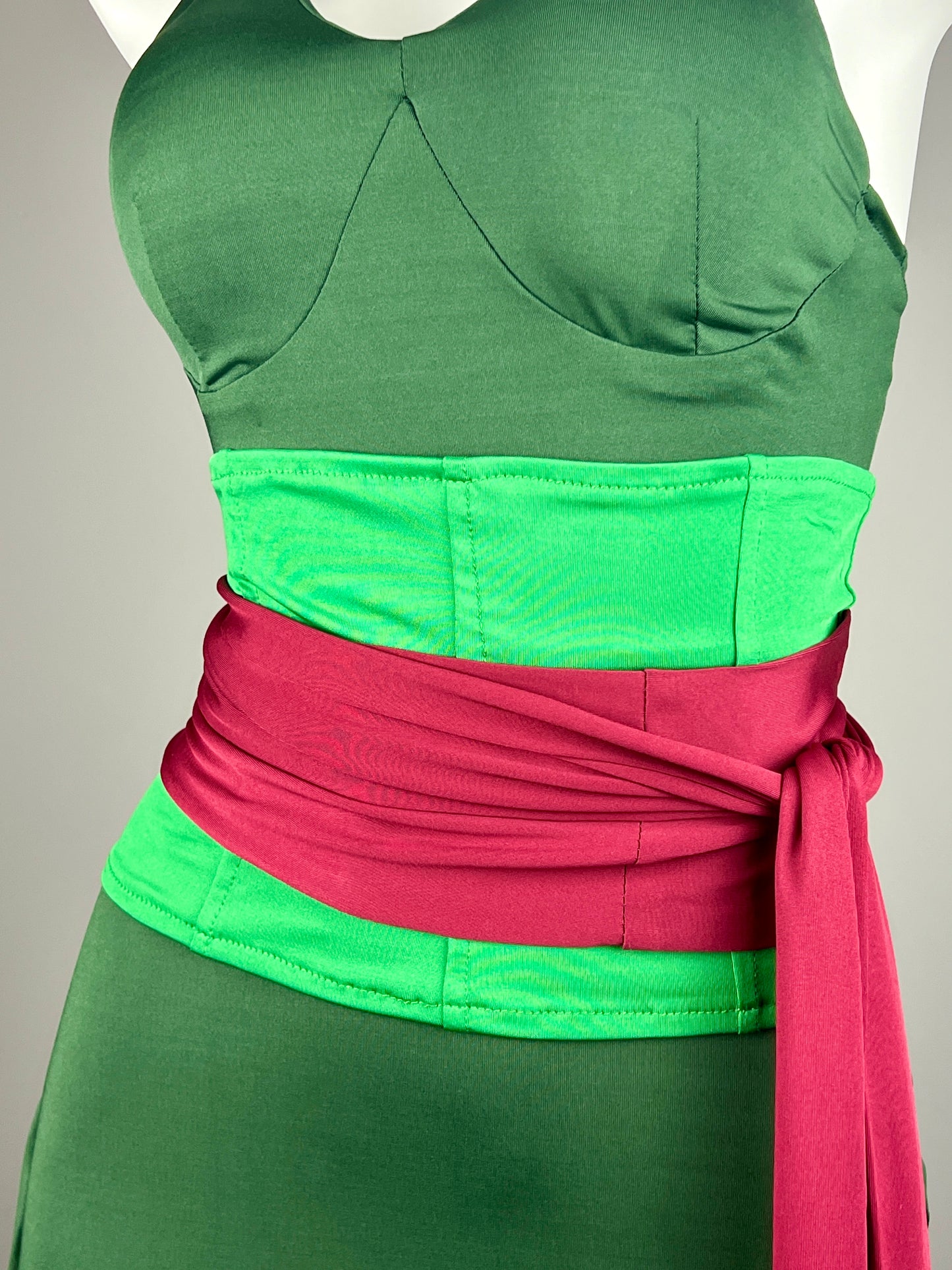 Anime Cosplay Green Sleeveless High-slit Long Dress Halloween Costume