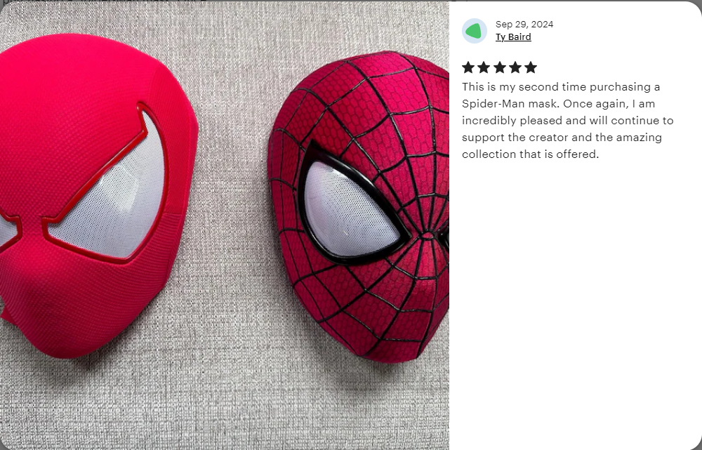 Super Hero Scarlet Spiderman Inspired Cosplay Halloween Mask with 3D Printed Face Shell - MRJCOS