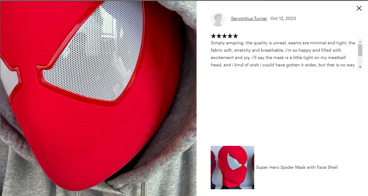 Super Hero Scarlet Spiderman Inspired Cosplay Halloween Mask with 3D Printed Face Shell - MRJCOS