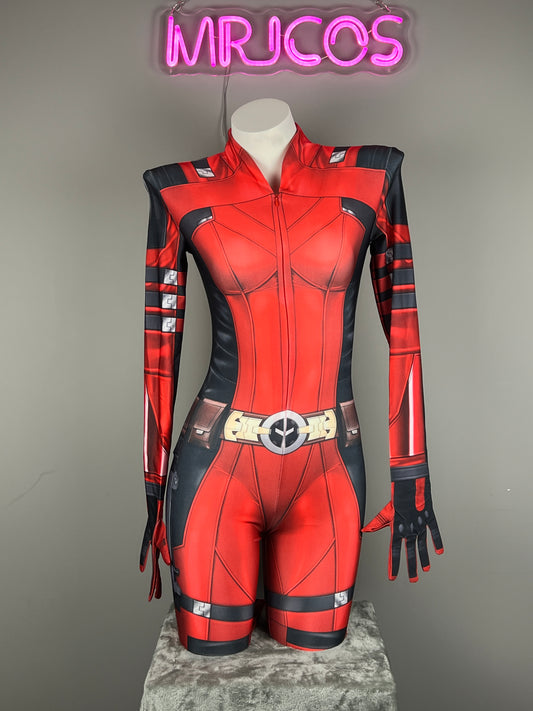 Female Dead Pool Cosplay Full Bodysuit Halloween Costume Zentai