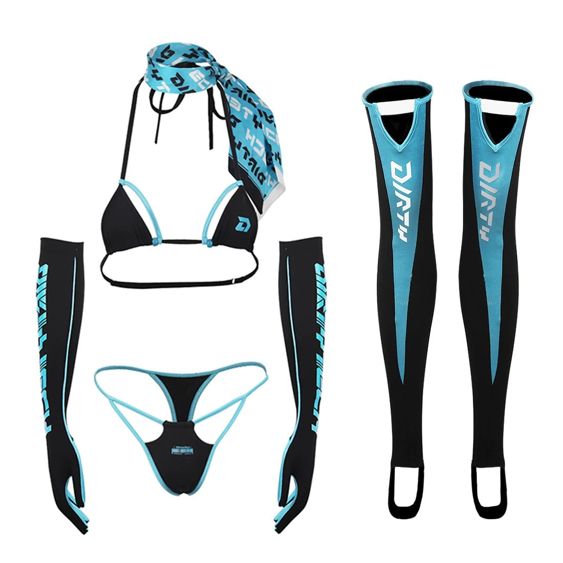 Anime Spandex Swimwear Sexy Bikini Race Queen Cosplay Set