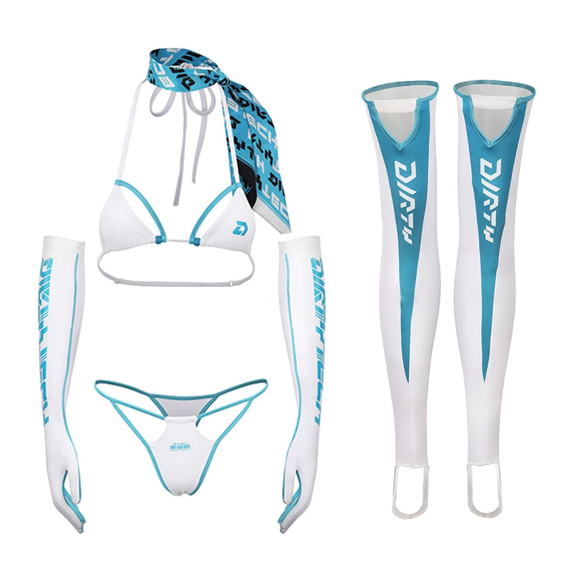 Anime Spandex Swimwear Sexy Bikini Race Queen Cosplay Set