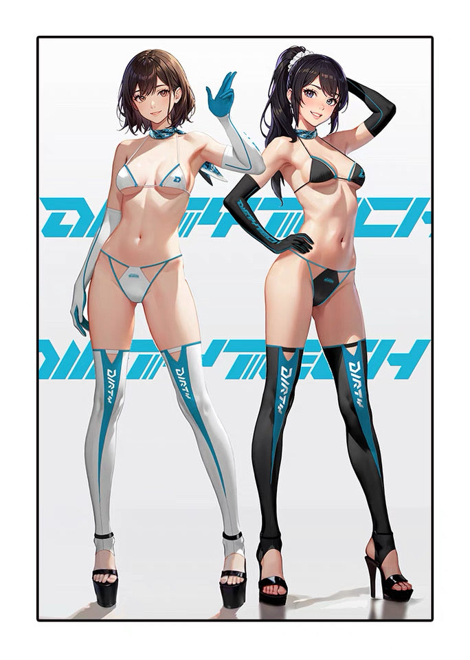 Anime Spandex Swimwear Sexy Bikini Race Queen Cosplay Set