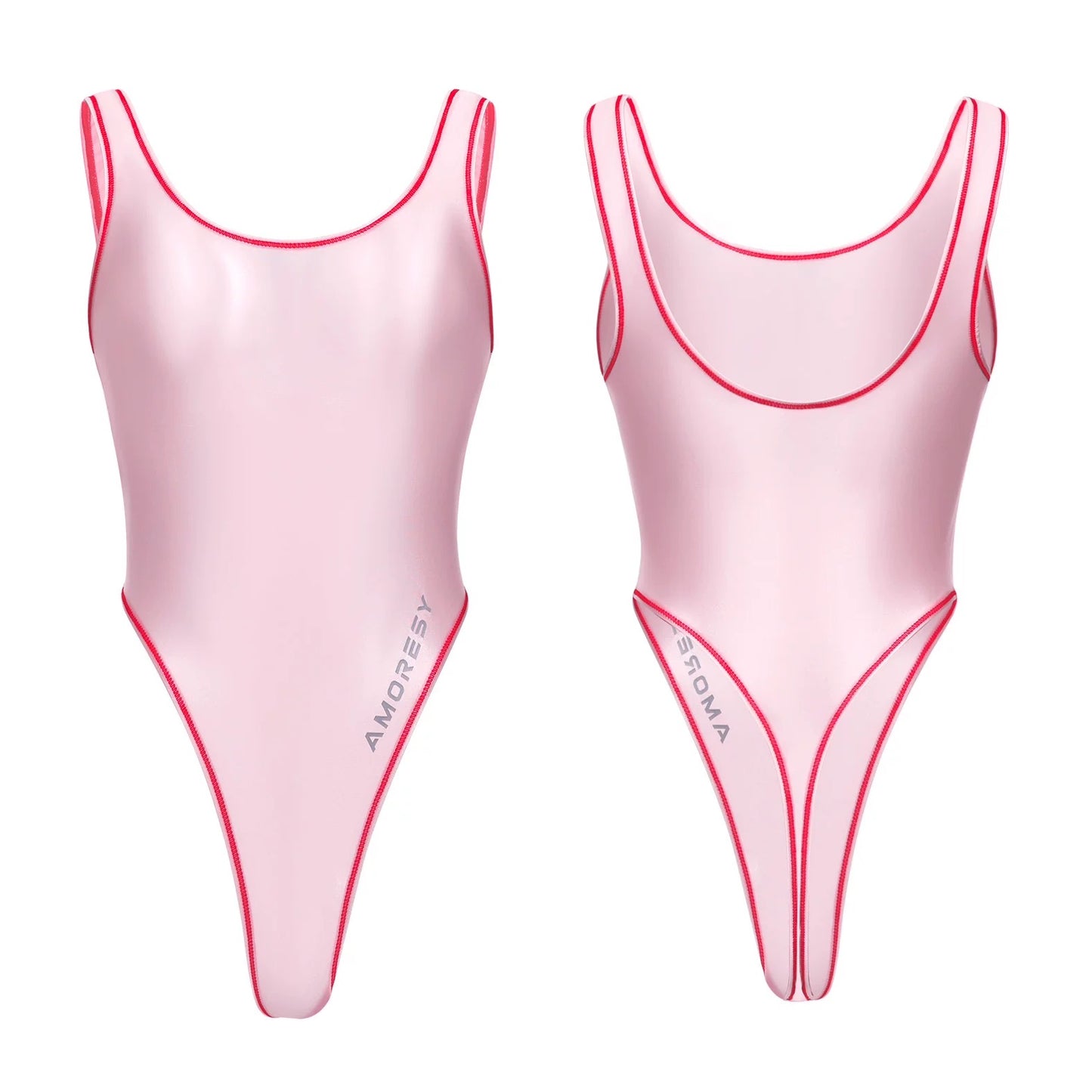 AMORESY Tempest Sheer Super High-Leg Thong Swimsuit Leotard