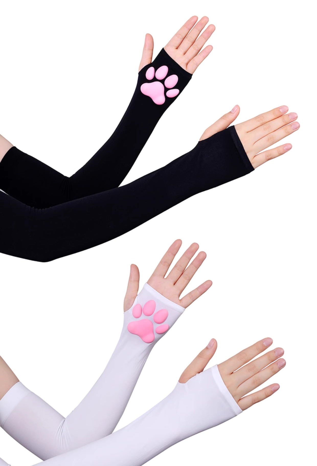 Cat Paw Sleeves with 3D Cat Paw Paddings Anime Style Velvet Cosplay Sleeves