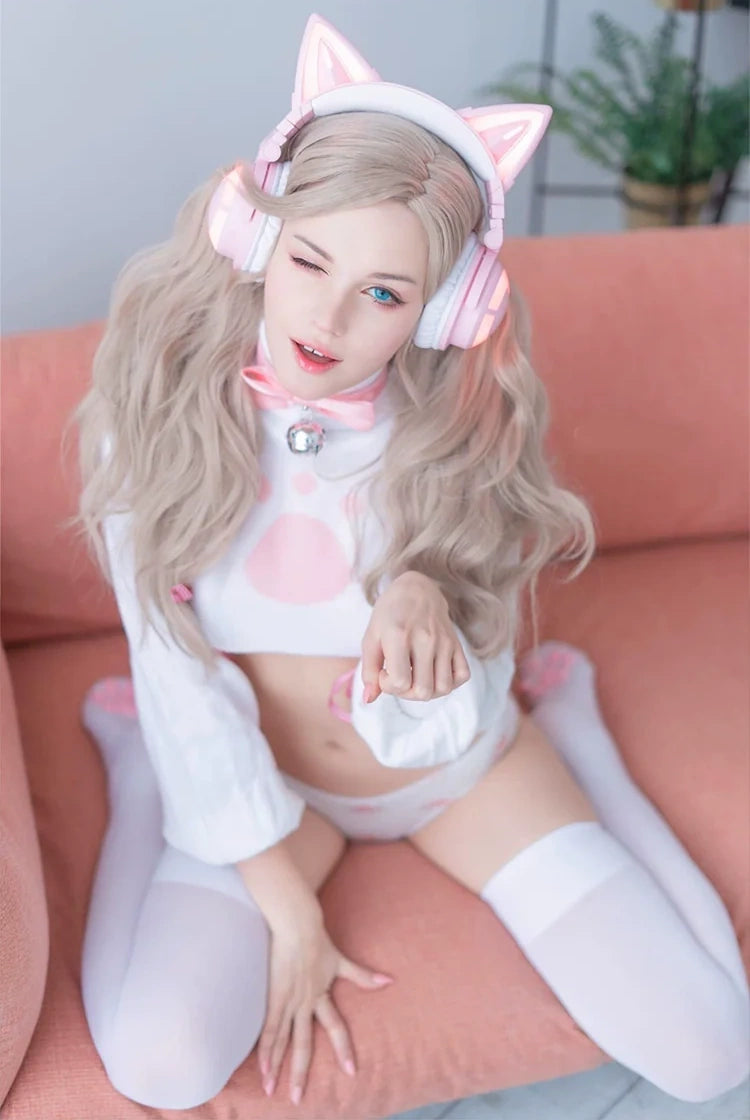 100D Knee Stockings with 3D Cute Cat Paw Paddings Anime Style Velvet Stockings