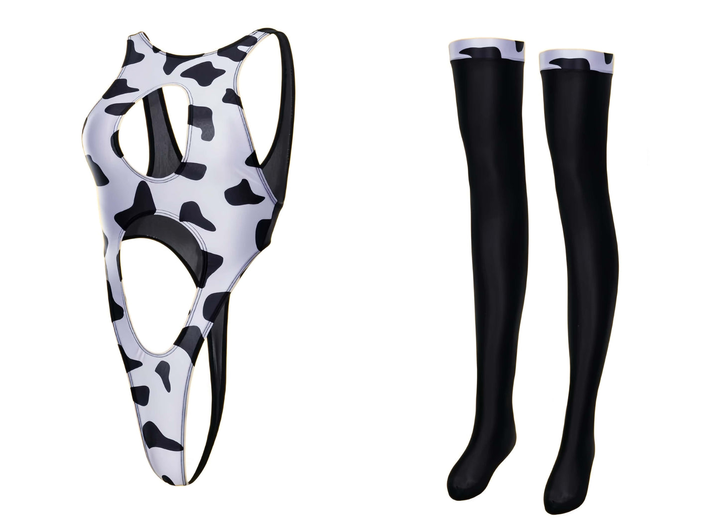 Wild Allure Cut-Out Bodysuit & Stocking Set