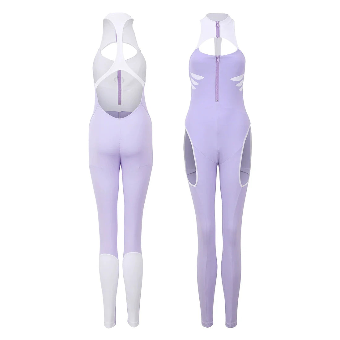 Anime Style The Purple Shark Jumpsuit Yoga Pants Full Body Sexy Fitness Active Wear