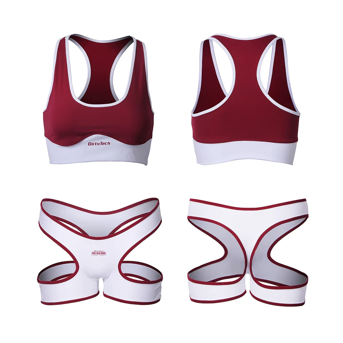 Anime Style 3-Piece Short Gymnastics Uniform Sports Tank Top with Sexy Cutout Shorts
