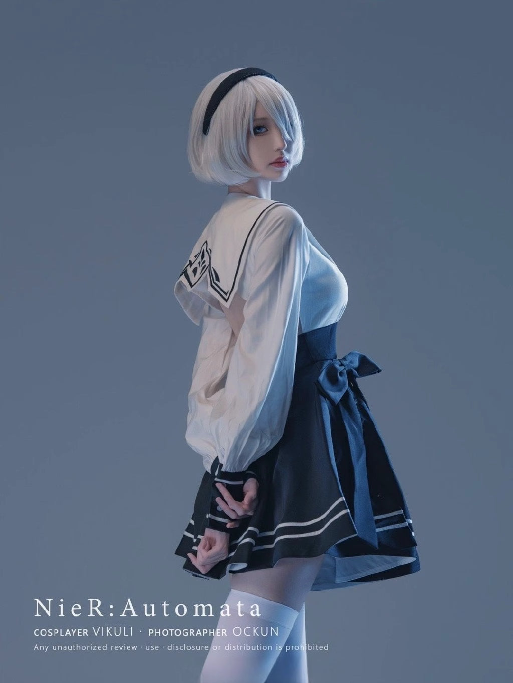 Nier Automata 2B Cosplay Dress Halloween Costume Set Anime Sailor Style Costume