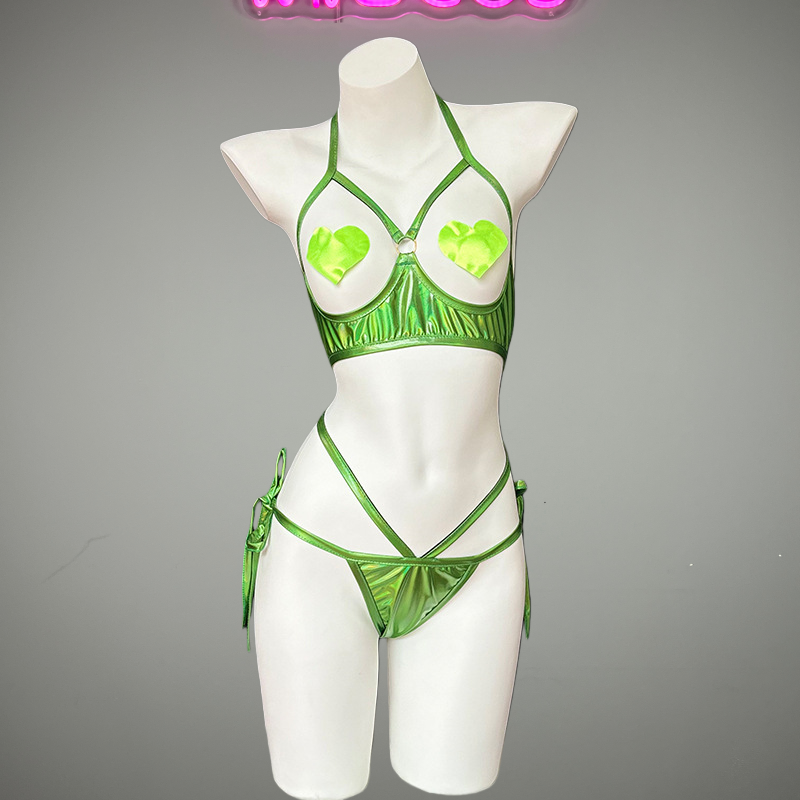 Anime Bunny Girl Style Neo Chrome Spandex Swimwear Sexy Bikini Cosplay Lingerie