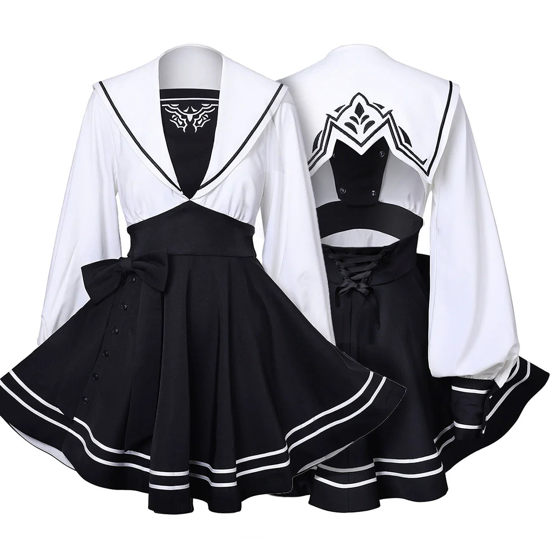 Nier Automata 2B Cosplay Dress Halloween Costume Set Anime Sailor Style Costume