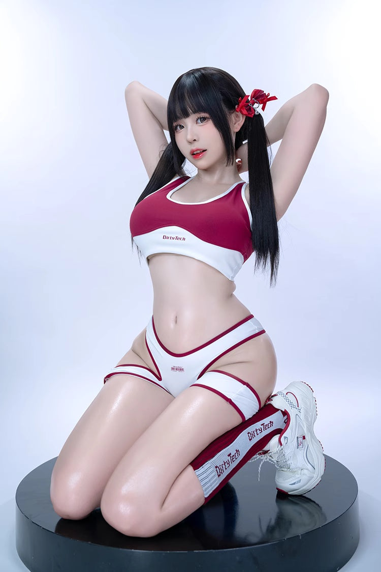 Anime Style 3-Piece Short Gymnastics Uniform Sports Tank Top with Sexy Cutout Shorts