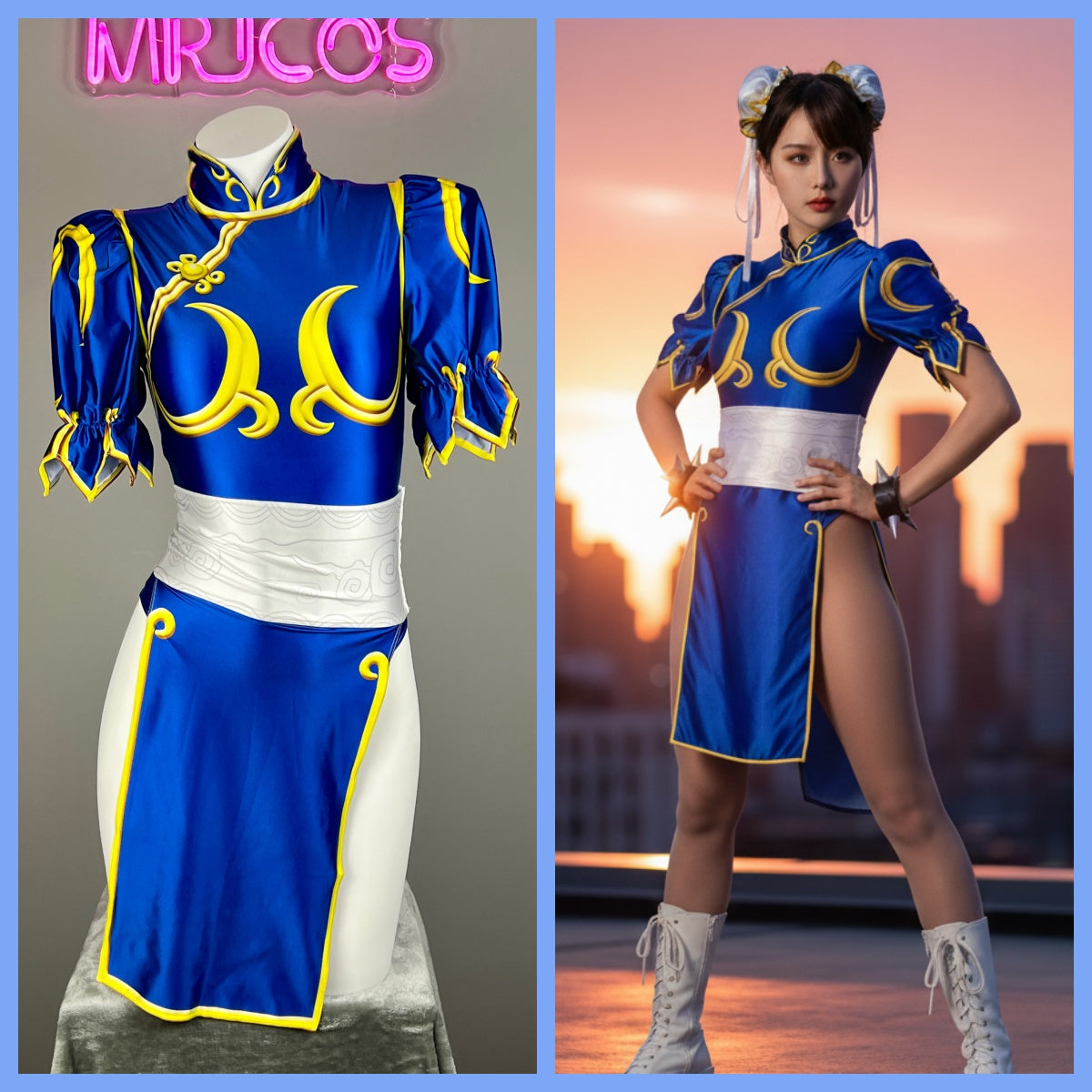 Super Hero Chun Li Spandex Cosplay Open Crotch Halloween Costume Bodysuit Sexy Lingerie