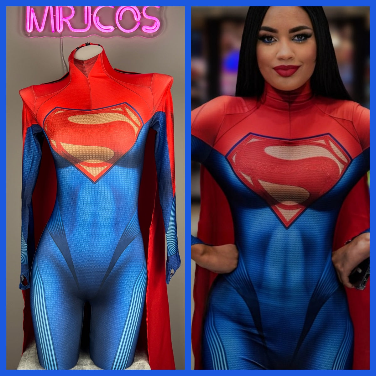 Superwoman Super Girl Cosplay Full Bodysuit Halloween Costume Zentai