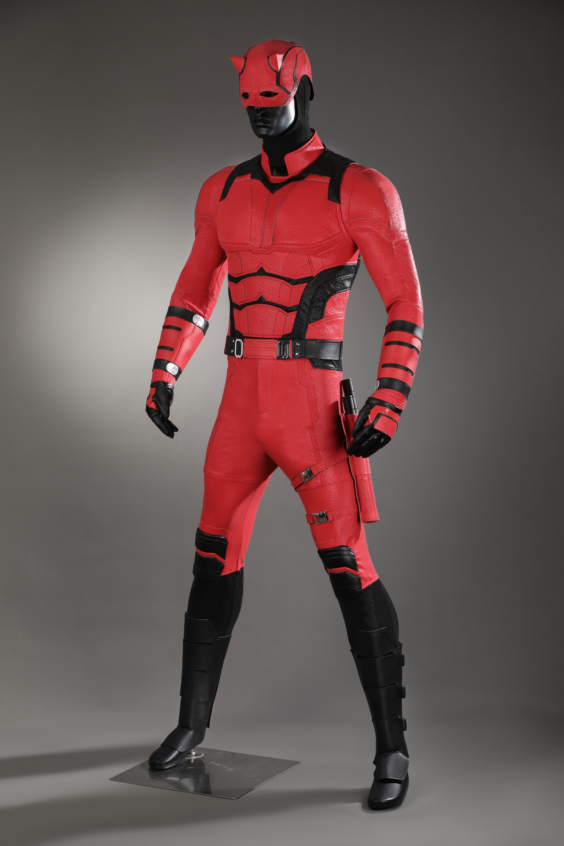 Daredevil Matt Murdock Cosplay Costume Halloween Leather Jumpsuit with Mask