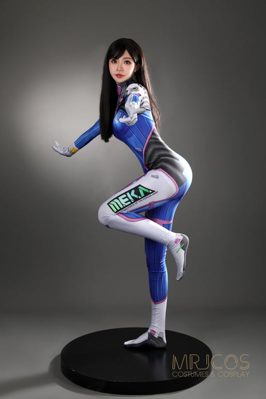 overwatch Bunny Dva Full-Body Stretch Cosplay Bodysuit halloween