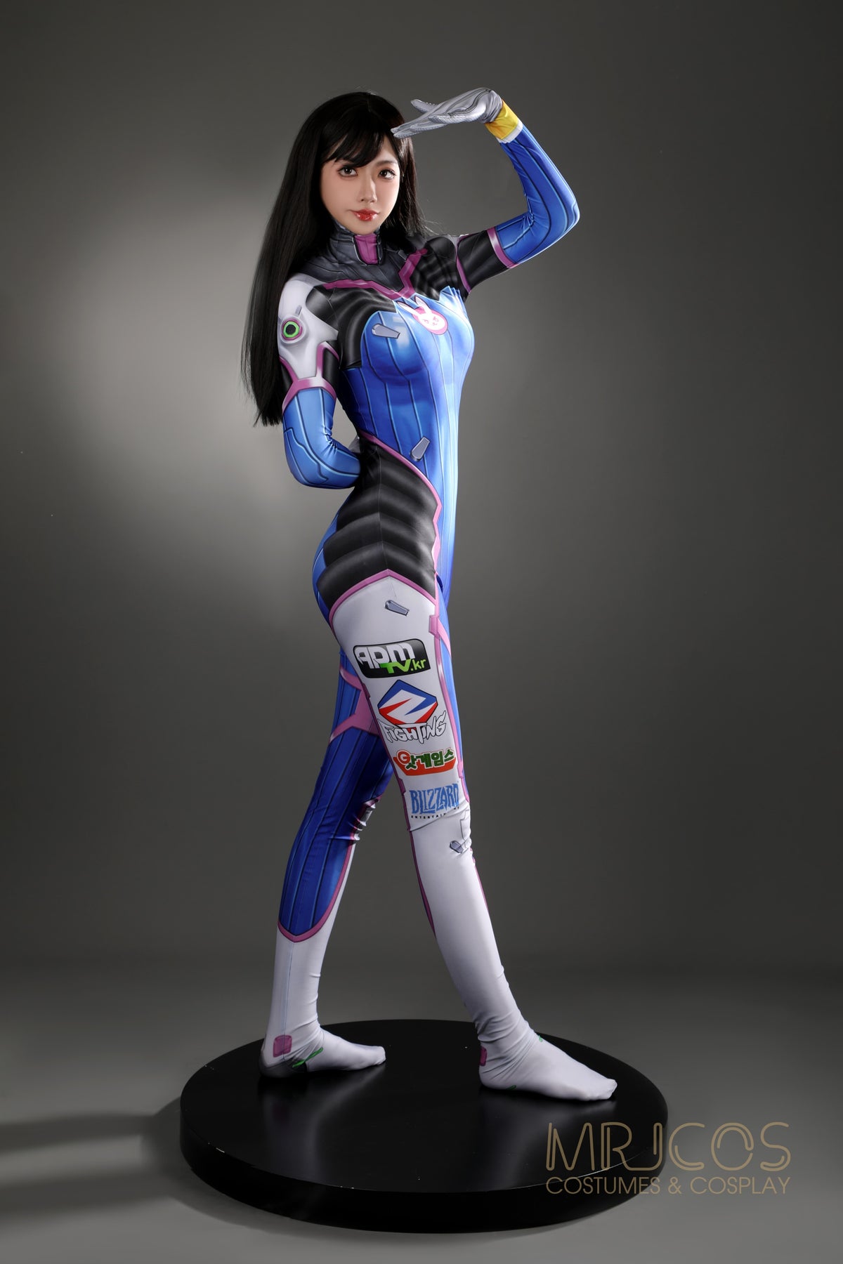 overwatch Bunny Dva Full-Body Stretch Cosplay Bodysuit halloween
