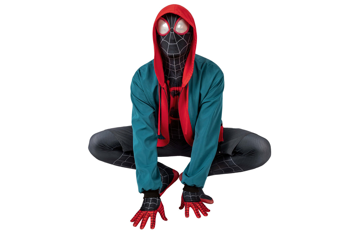 Multiverse Miles Spider man Cosplay Costume Set - Full Bodysuit, Jacket, Shorts & Belt