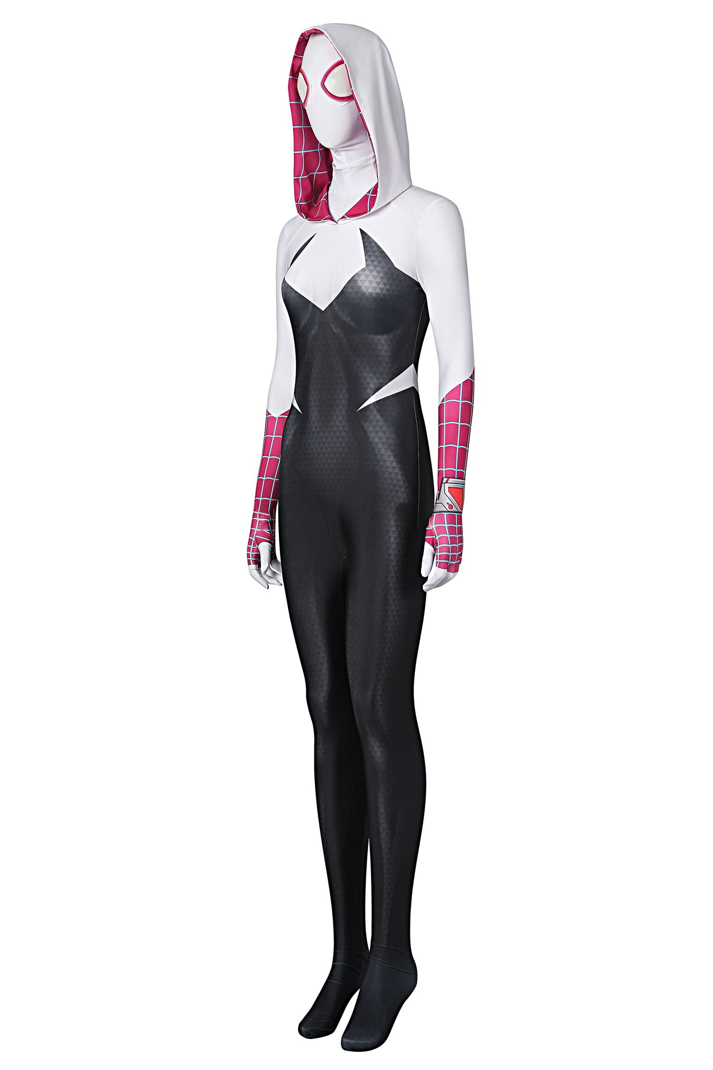 Super Hero Spider Gwen Cosplay Full Bodysuit Halloween Costume Zentai
