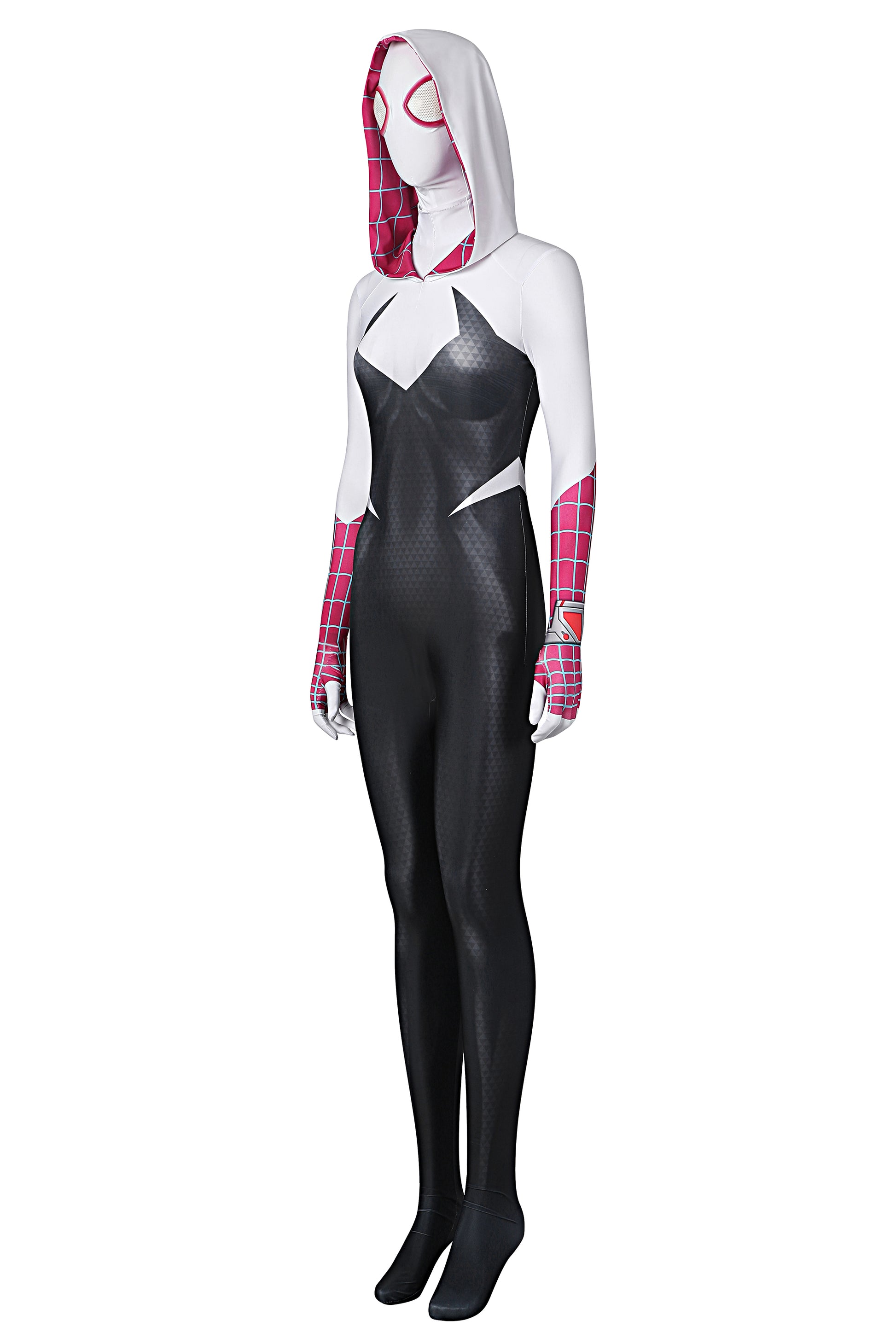 Super Hero Spider Gwen Cosplay Full Bodysuit Halloween Costume Zentai