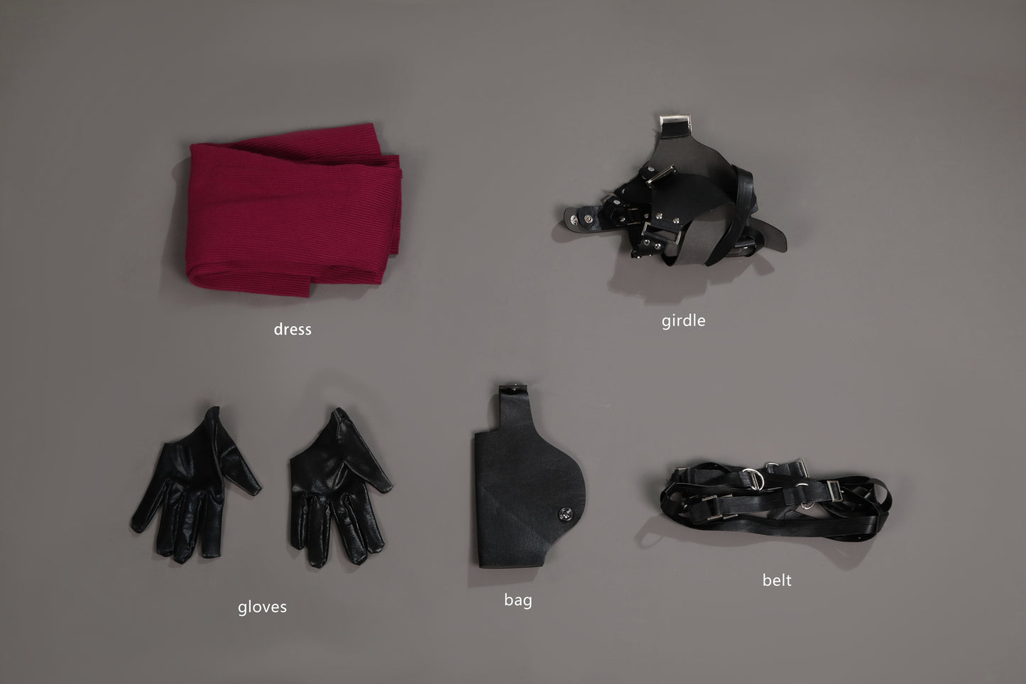 Ada Tactical Chic Ribbed Knit Sweater Dress Set - 5-Piece Cosplay & Streetwear Outfit