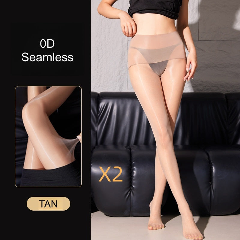 0D Oil Shine Seamless Pantyhose – Ultra-Smooth & Reflective