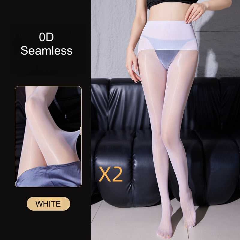 0D Oil Shine Seamless Pantyhose – Ultra-Smooth & Reflective