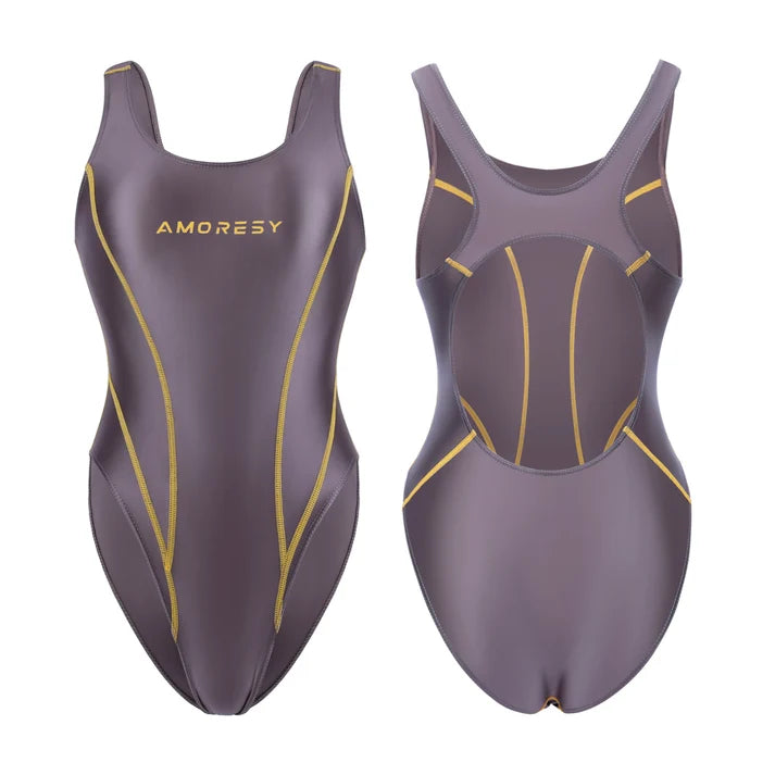 AMORESY Vellustre C-Series High-Leg Backless Swimsuit Leotard