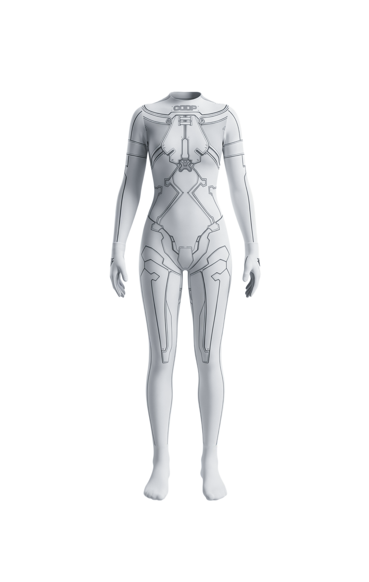 CDDP Armed to Peace Sci-Fi Mecha Tactical Cosplay Bodysuit with Gloves
