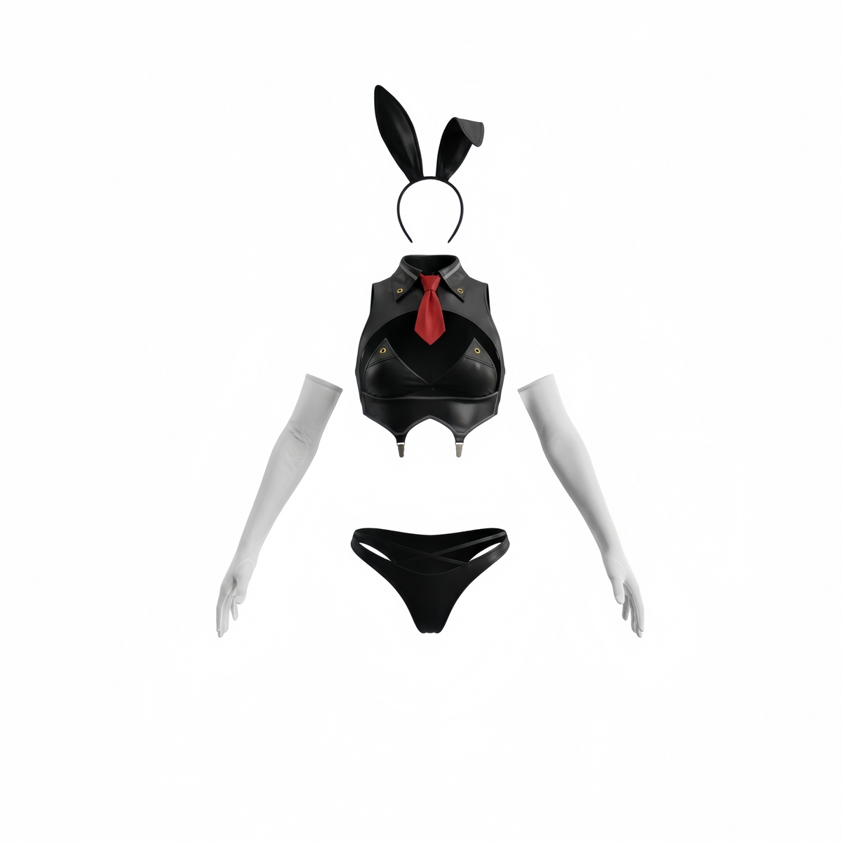 Cyberpunk Bunny Girl Cosplay Costume Set – Futuristic High-Stretch Bikini & Accessories