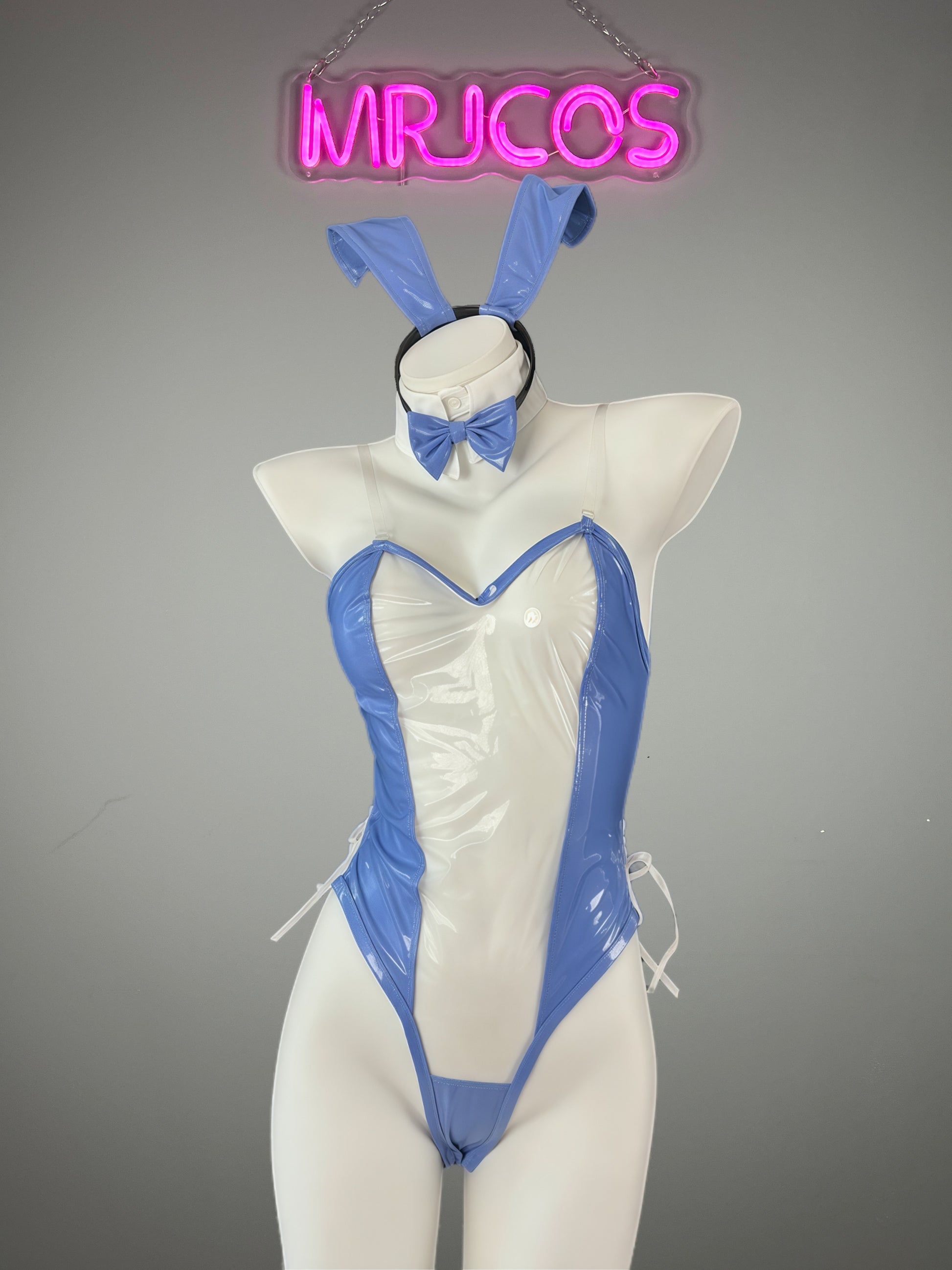 Bunny Girl PU Leather Cosplay Bodysuit Costume Lingerie
