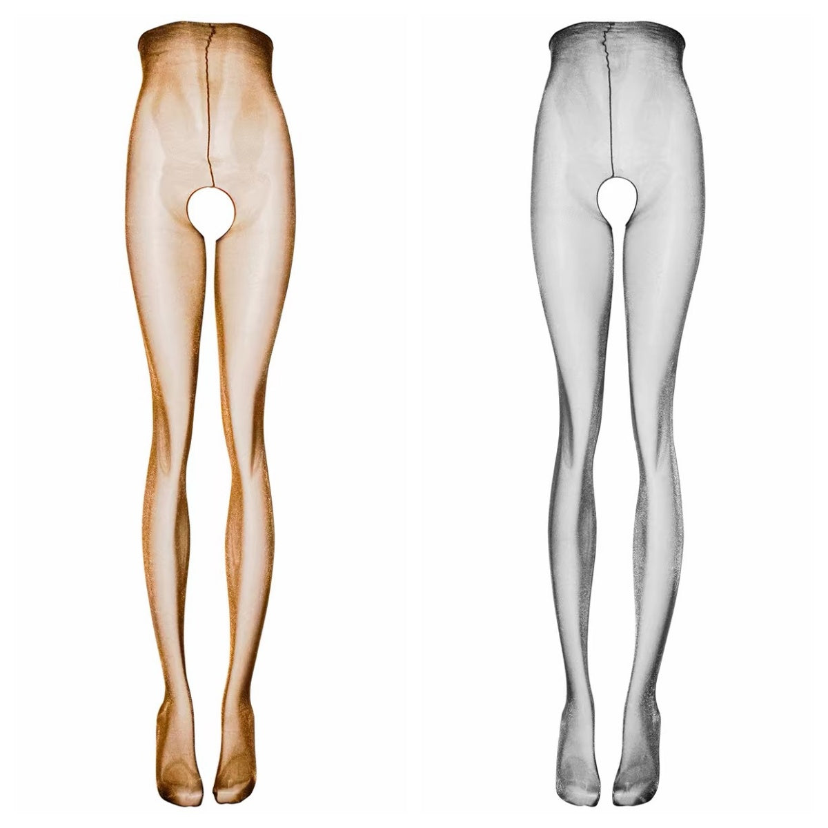Starlight Shimmer 8D Oil Shine Pantyhose – High-Waist Open Crotch Glitter Tights