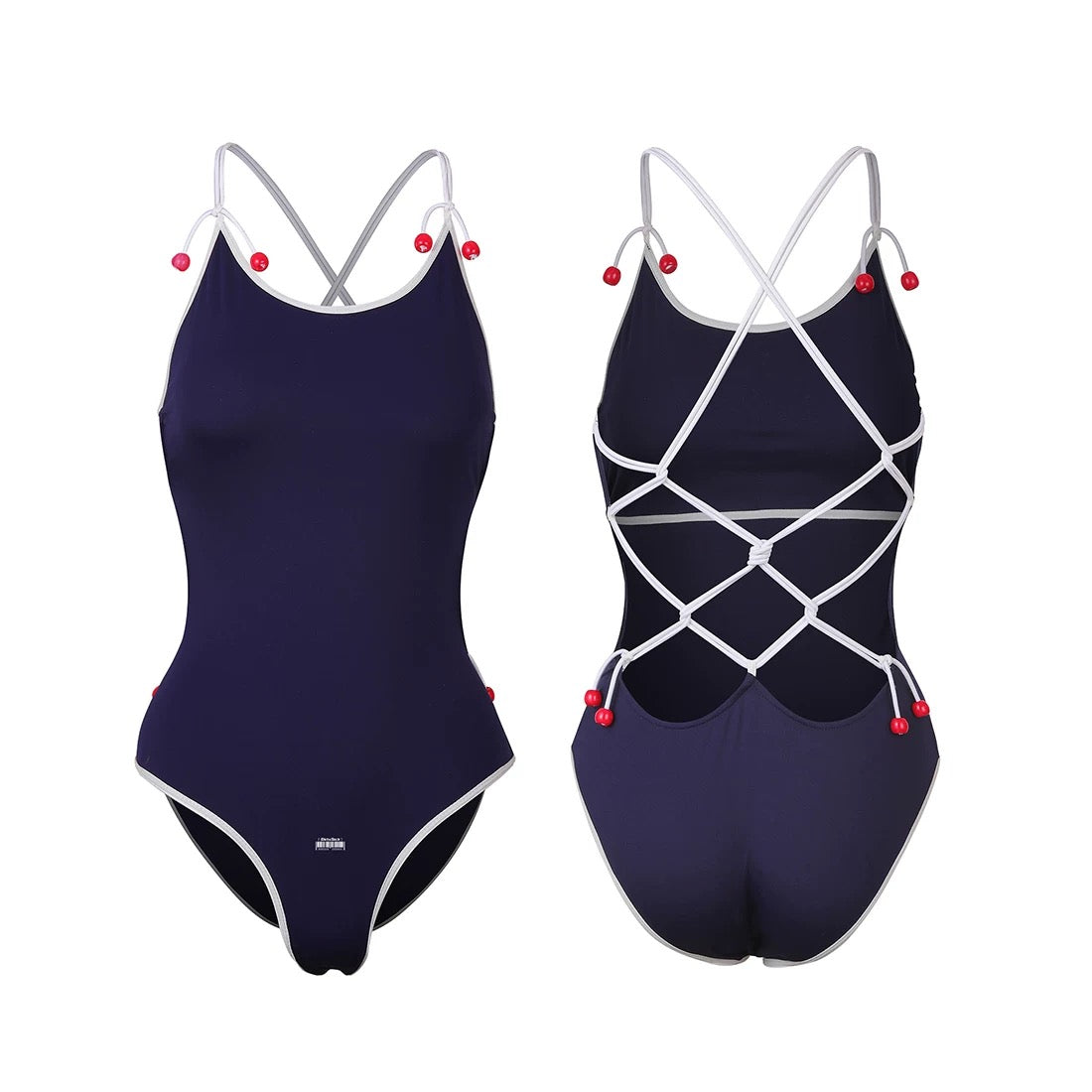 Anime Sailor Style Two-Piece Uniform Bondage Swimsuit Set with Crop Top