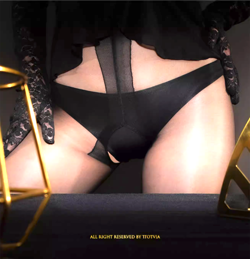 ttotvia T656 1D Ultra Thin Sheer Toe Crotchless Pantyhose Nylon Tights
