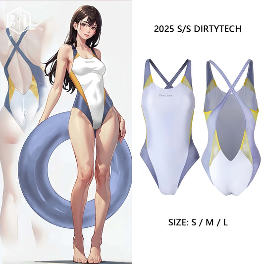 Professional Athletic One-Piece Swimsuit - Color-Block Competitive Training Swimwear