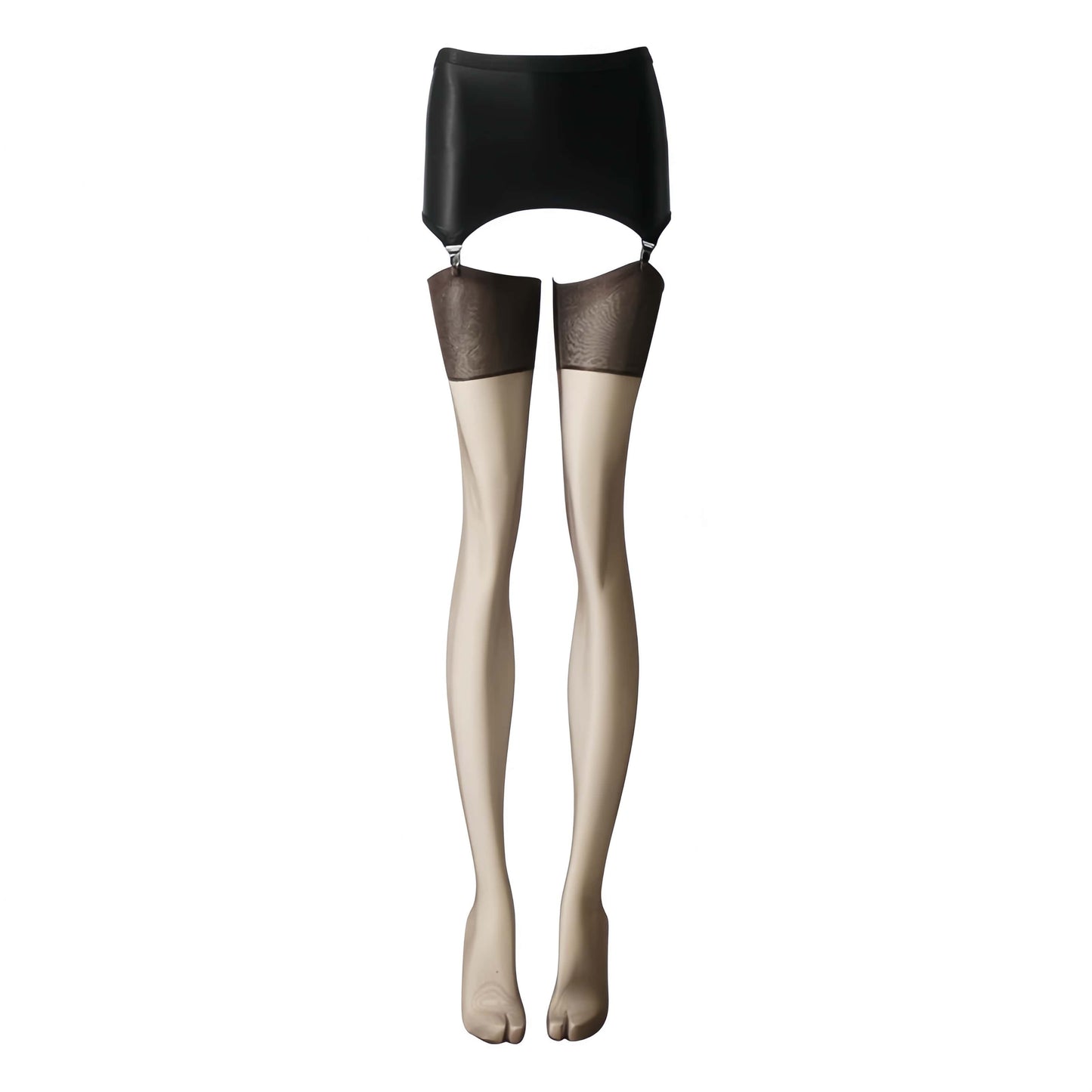 Satin-Look Vintage Style Stockings with Garter Belt 