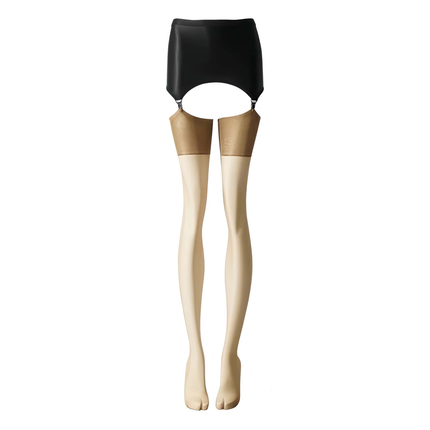 Satin-Look Vintage Style Stockings with Garter Belt 