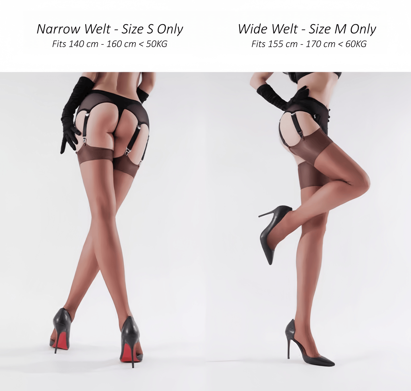 Satin-Look Vintage Style Stockings with Garter Belt 
