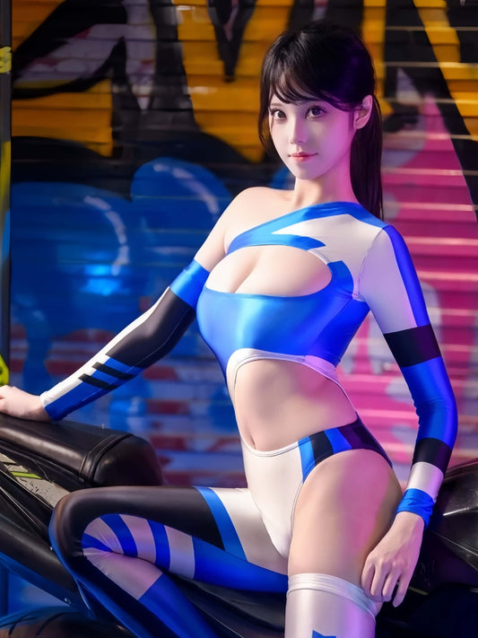 Nitro Drift Bodysuit — Asymmetric Cut-Out Race Queen Cosplay Costume