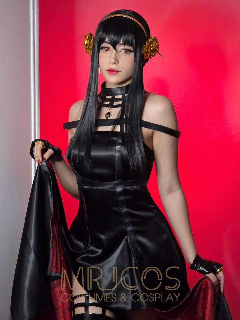 Spy Family Yor Cosplay Costume - Dress Set with Wig & Accessories