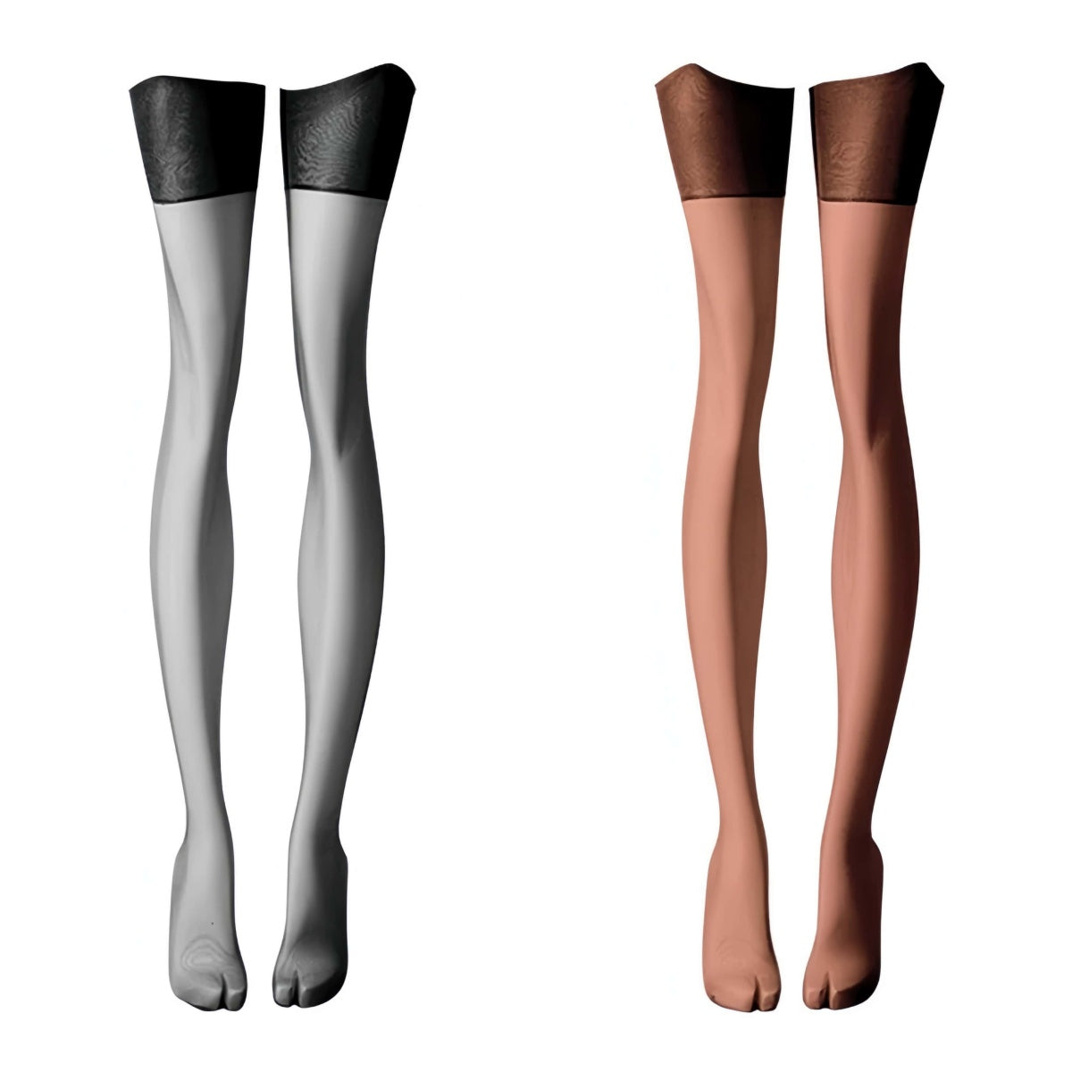 Satin-Look Vintage Style Stockings with Garter Belt ttotvia S913