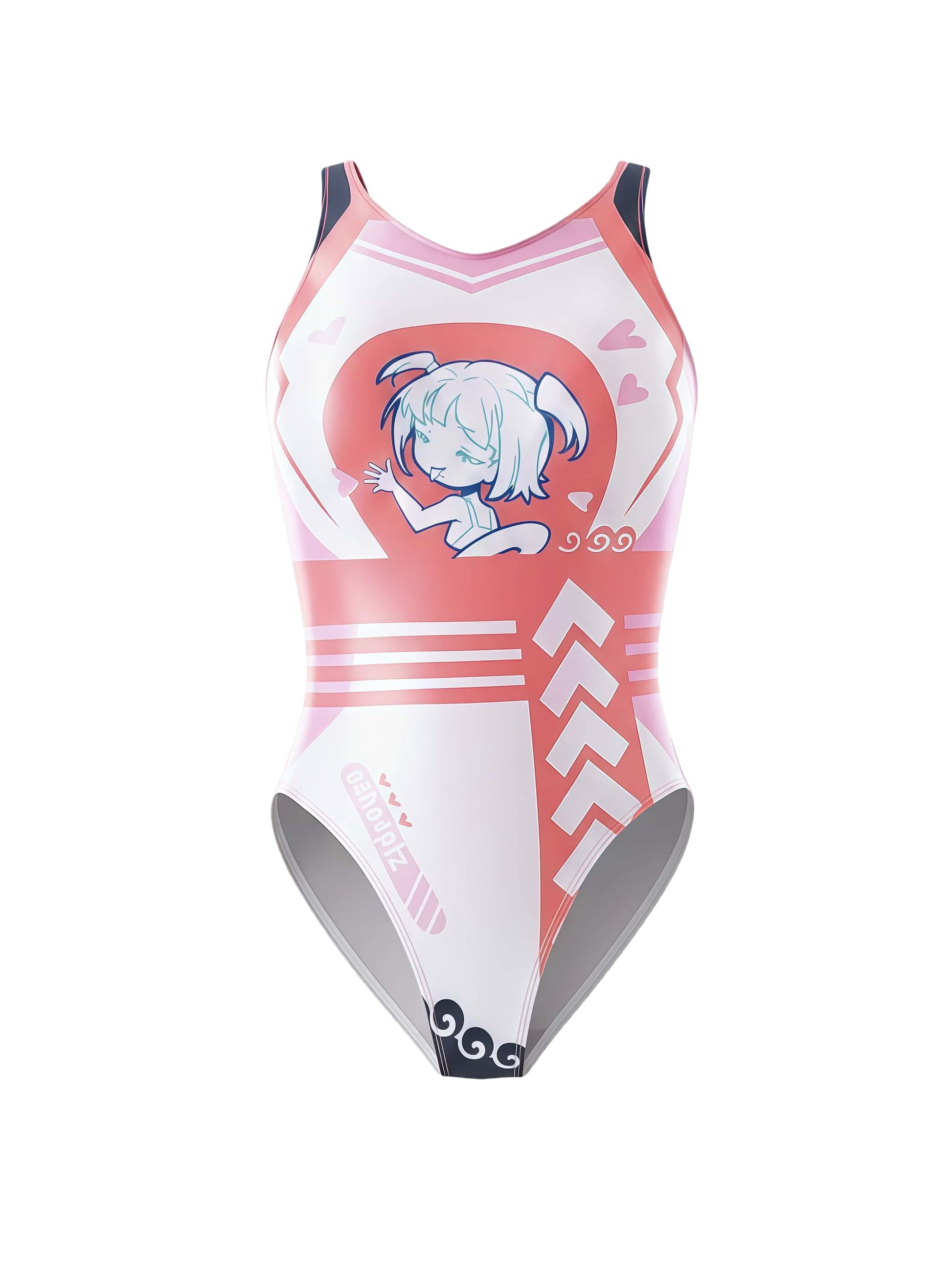 Swimsuit with anime character design on a white background