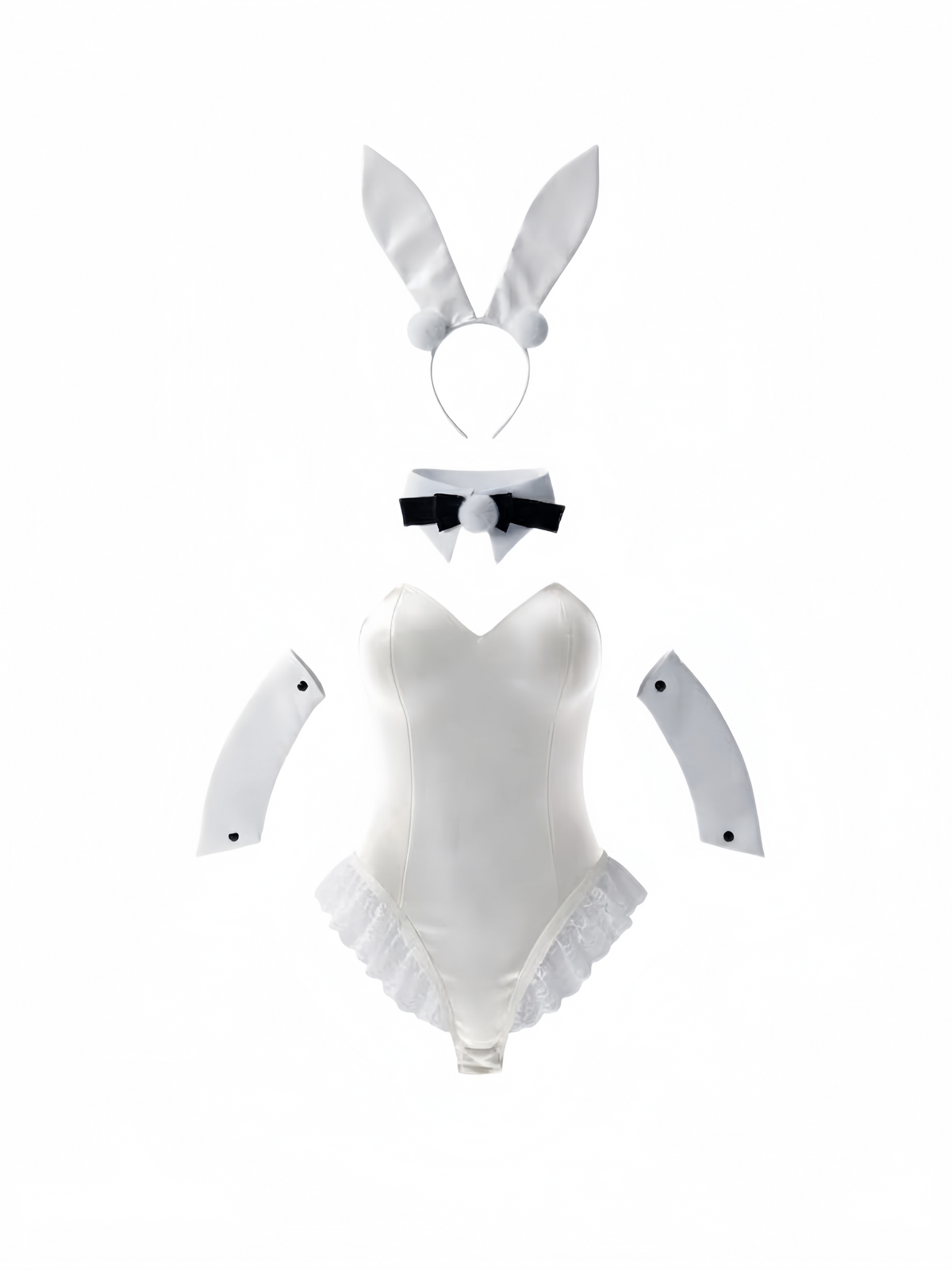 Deluxe PU Leather Bunny Cosplay Bodysuit Set
