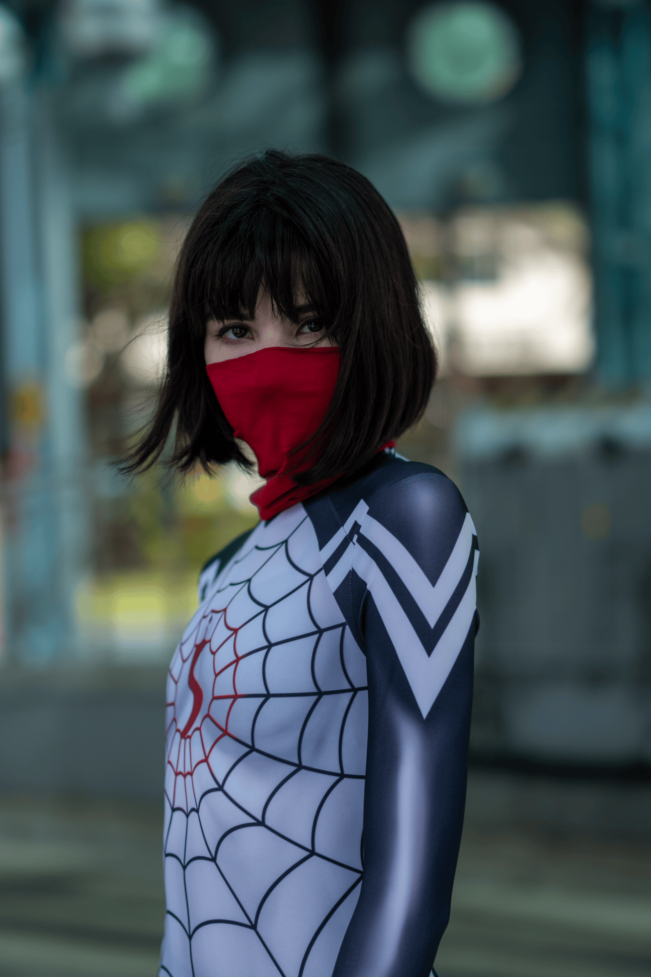 Spider Woman Cindy Moon Cosplay Full Bodysuit Halloween Costume Zentai