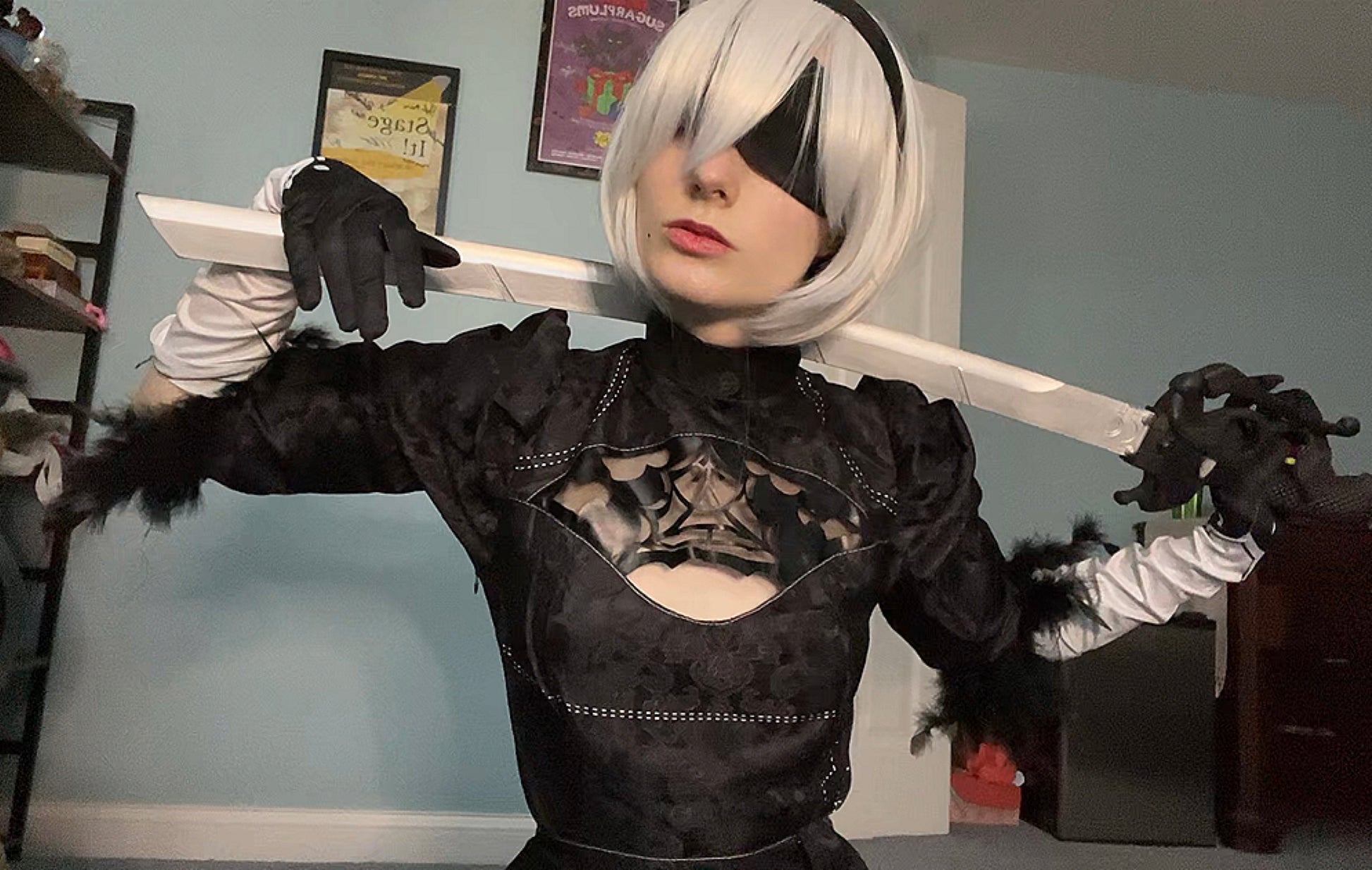 Nier Automata 2B Cosplay Dress Halloween Costume Set